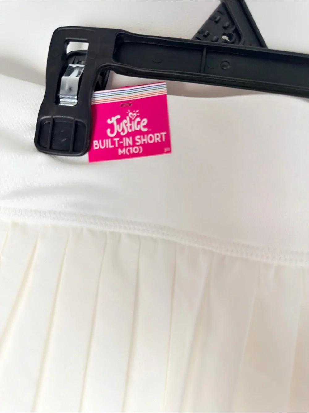 Justice White Asymmetrical Pleated Sport Skirt